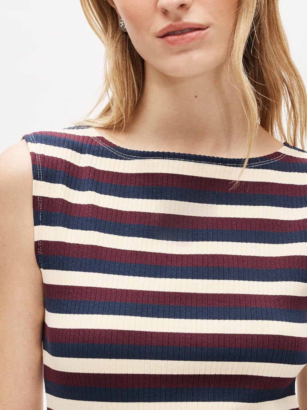 J.Crew Knit Boatneck Midi Dress in Stripe – Crosbystripe Candleligh – Size S – N - Picture 3 of 4